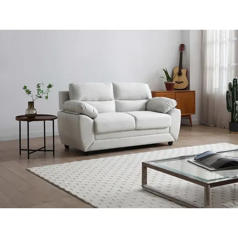 vente-unique.com Canapé fixe polyester 2 places beige 163x88x82cm – image 2