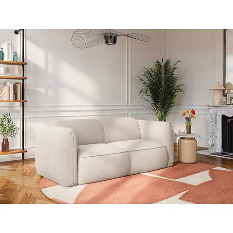 vente-unique.com Canapé fixe polyester 3 places beige 230x74x90cm – image 2