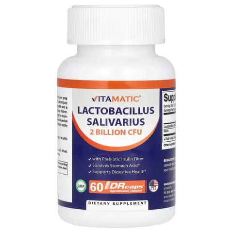 Vitamatic, Lactobacillus Salivarius, 2 Billion CFU, 60 DRCaps – image 2