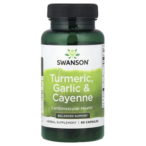 Swanson, Turmeric, Garlic & Cayenne, 60 Capsules – image 3