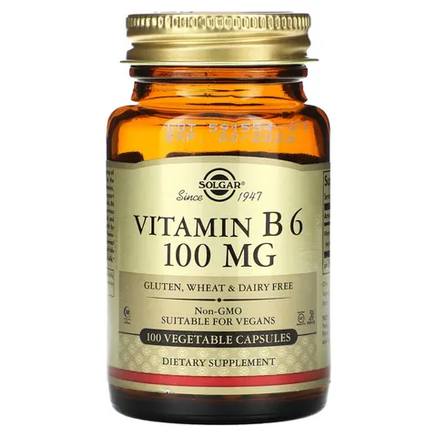 Solgar, Vitamin B6, 100 mg, 100 Vegetable Capsules – image 2