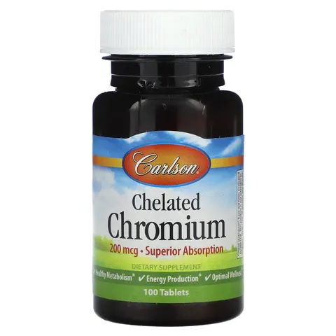 Carlson, Chelated Chromium, 200 mcg, 100 Tablets – image 2