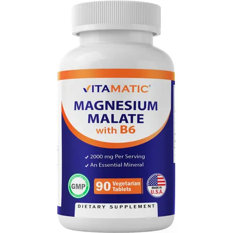 Vitamatic Magnesium Malate 2000mg | 90 Veg Tablets | B6 for Maximum Absorption – image 3