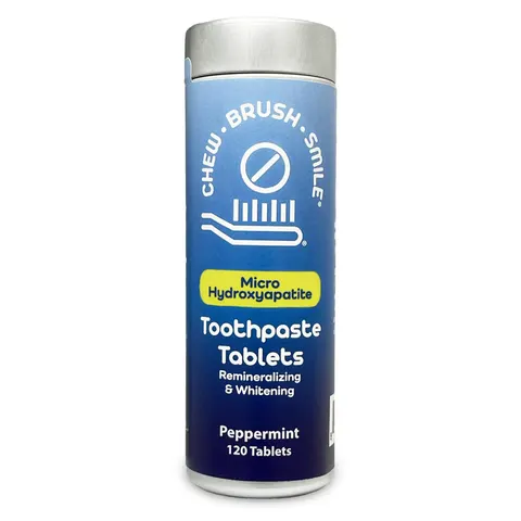 Chew Brush Smile Micro Hydroxyapatite Toothpaste Tablets 120 Count Peppermint – image 2
