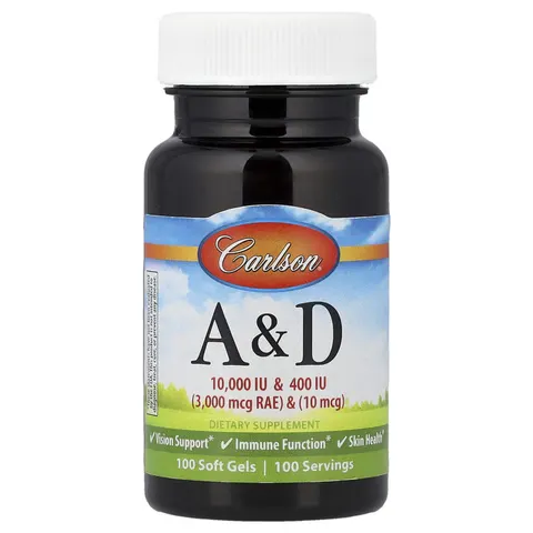 Carlson, Vitamin A & D, 100 Soft Gels – image 2