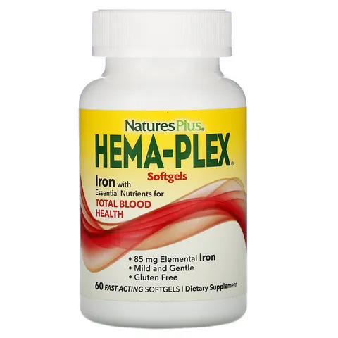 Nature's Plus, Hema-Plex, 60 Fast-Acting Softgels – image 2