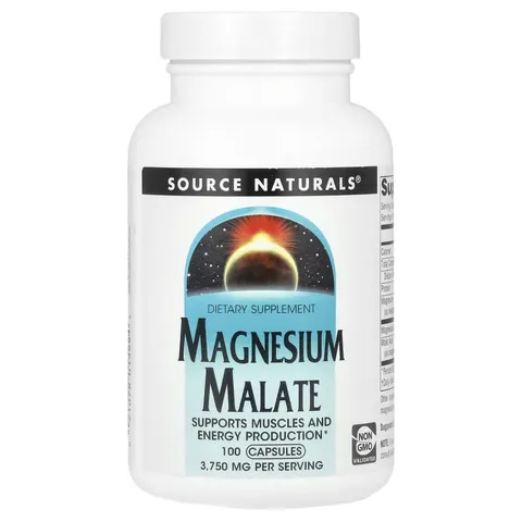 Source Naturals, Magnesium Malate, 100 Capsules – image 3