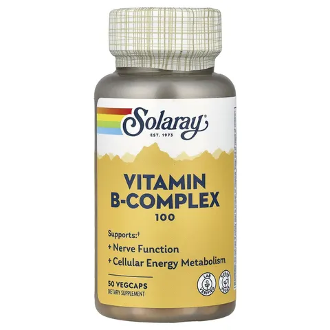 Solaray, Vitamin B-Complex 100, 50 VegCaps – image 2
