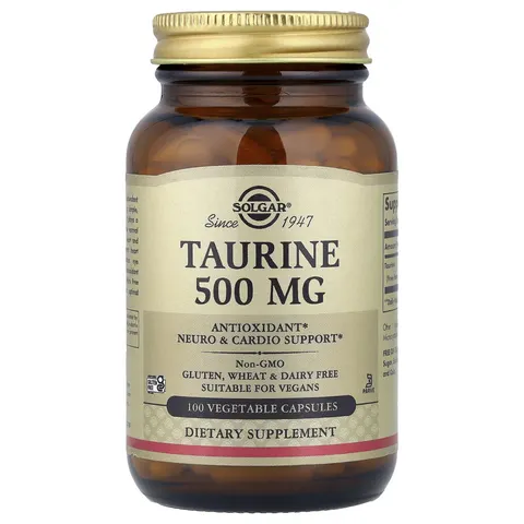 Solgar, Taurine, 500 mg, 100 Vegetable Capsules – image 2