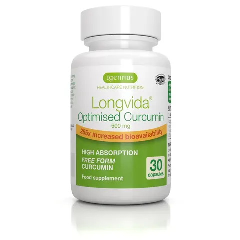 Longvida Optimised Curcumin 500 mg, 285x Increased bioavailability, Vegan, 30 Capsules – image 2