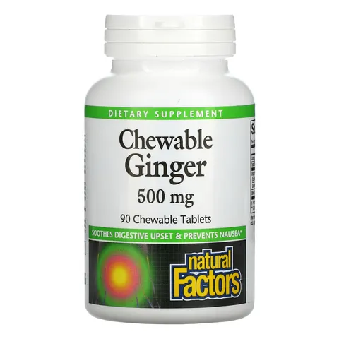 Natural Factors, Chewable Ginger, 500 mg, 90 Chewable Tablets – image 2