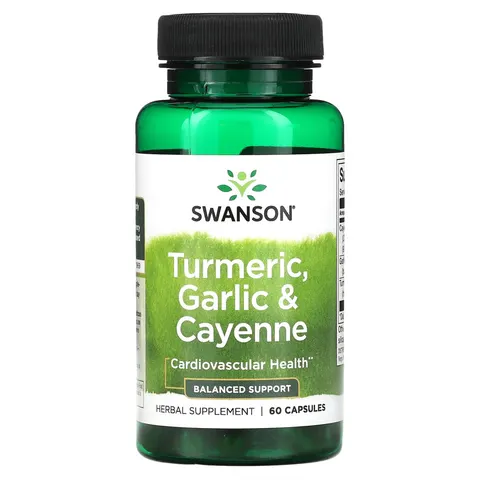 Swanson, Turmeric, Garlic & Cayenne, 60 Capsules – image 2