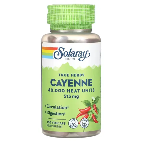 Solaray, True Herbs, Cayenne, 515 mg, 100 VegCaps – image 2