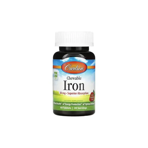 Chewable Iron, 30mg Strawberry - 60 tablets – image 2
