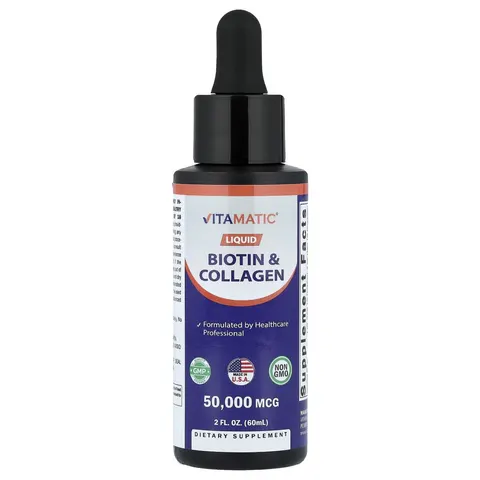 Vitamatic, Liquid Biotin & Collagen, 2 fl oz (60 ml) – image 2