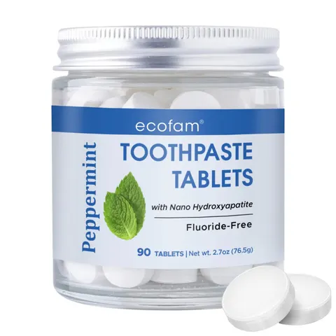 Toothpaste Tablets – Peppermint | Nano Hydroxyapatite Toothpaste Tablets Chewable | Fluoride Free l 90 Tabs – image 2