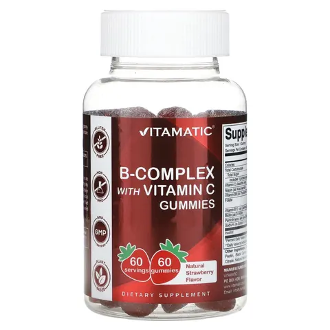 Vitamatic, B-Complex With Vitamin C Gummies, Strawberry, 60 Gummies – image 2