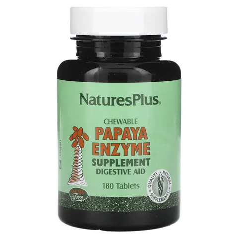 NaturesPlus, Chewable Papaya Enzyme, 180 Tablets Digestive Aid – image 2