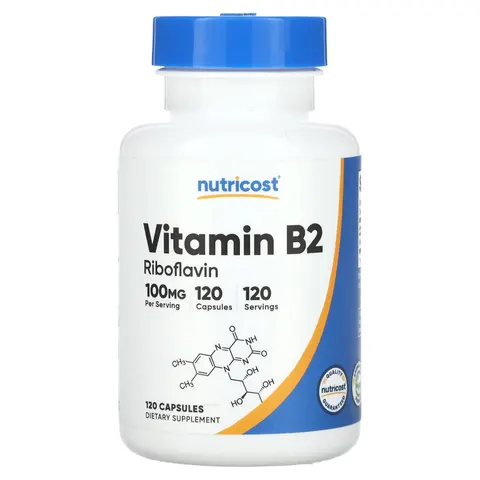 Nutricost, Vitamin B2, 100 mg, 120 Capsules – image 3