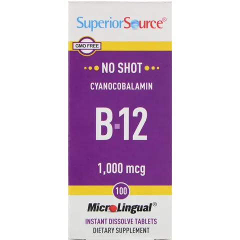 Superior Source, Cyanocobalamin B12, 1,000 mcg, 100 Tablets – image 2