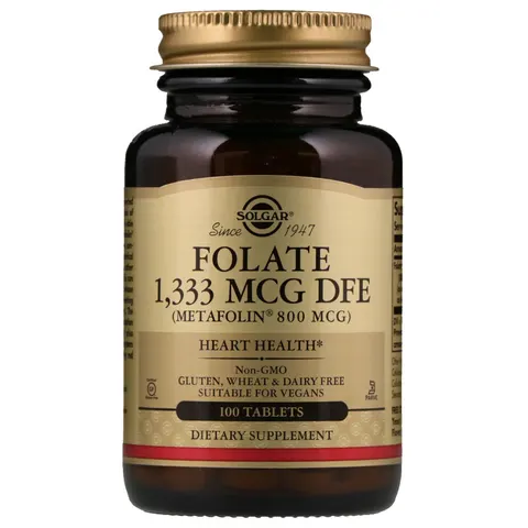 Solgar, Folate , 800 mcg, 100 Tablets – image 3