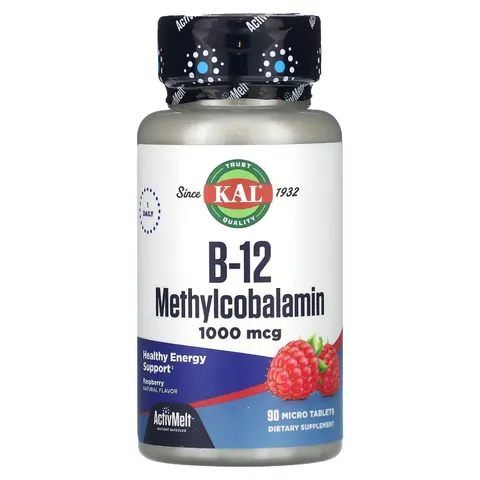 KAL, B-12 Methylcobalamin, Raspberry, 1,000 mcg, 90 Micro Tablets – image 2