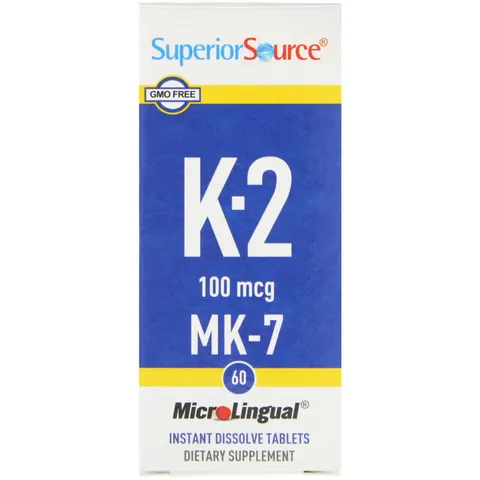 Superior Source Vitamin K2 MK-7 100 mcg – 60 Sublingual Tablets – image 2