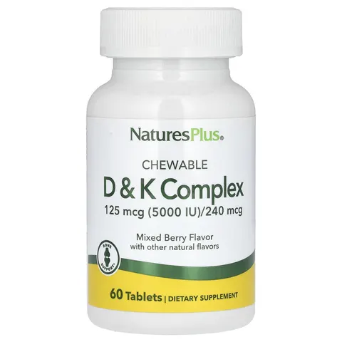 NaturesPlus, Chewable D & K Complex, Mixed Berry, 60 Tablets – image 2