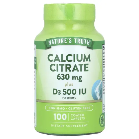 Nature's Truth, Calcium Citrate Plus D3, 100 Coated Caplets – image 3