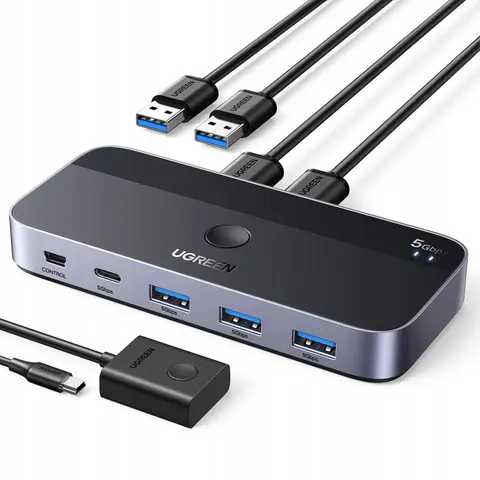 Przełącznik switch Ugreen CM662 Usb 3.0 switch 2-in-4 2x kabel Usb-a cz – zdjęcie 5