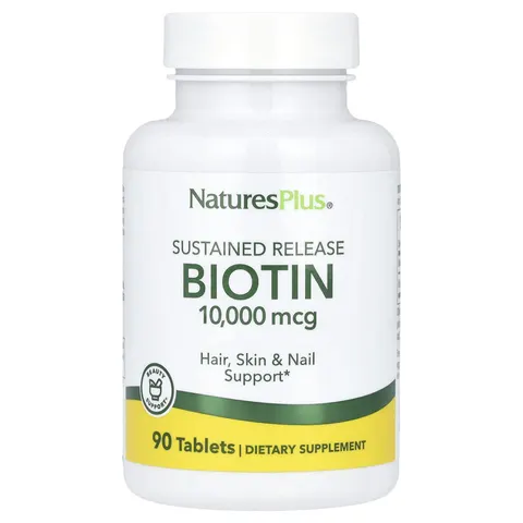 NaturesPlus, Sustained Release Biotin, 10,000 mcg, 90 Tablets – image 2