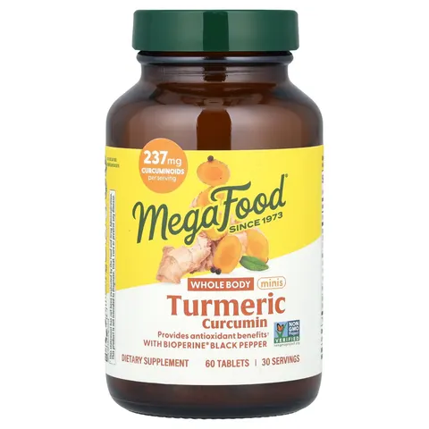MegaFood, Tumeric Curcumin, Whole Body Minis, 60 Tablets – image 2