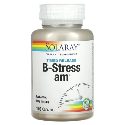 Solaray, Timed Release B-Stress AM, 120 Capsules – image 2