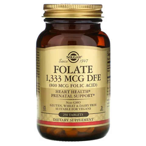 Solgar, Folate, 1,333 mcg DFE, 250 Tablets – image 2