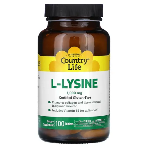 Country Life, L-Lysine, 100 Tablets – image 2