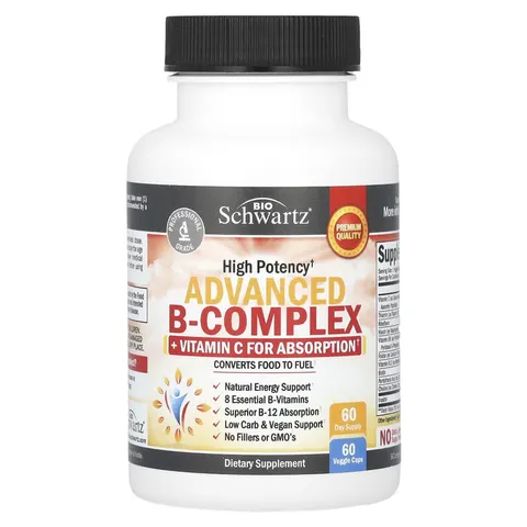 BioSchwartz, High Potency Advanced B-Complex, 60 Veggie Caps – image 2