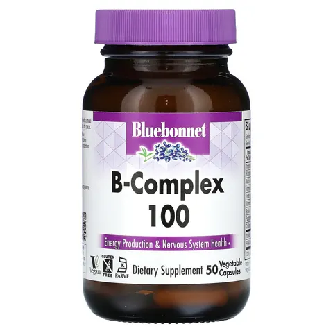 Bluebonnet Nutrition, B-Complex 100, 50 Vegetable Capsules – image 3
