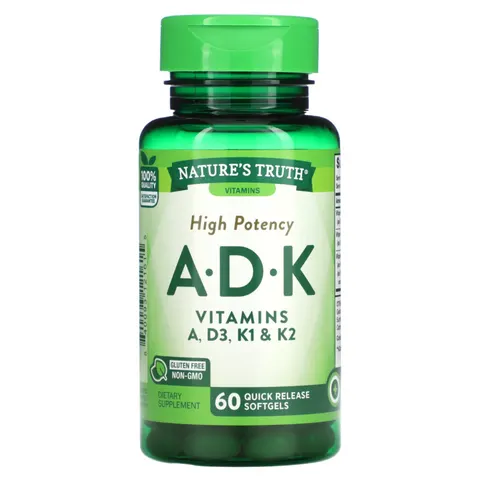 Nature's Truth, High Potency A, D, K, 60 Quick Release Softgels – image 2