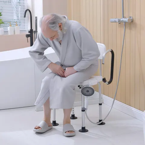 HOMCOM Adjustable Shower Stool with Suction Foot Pads for Elderly Disabled – image 3