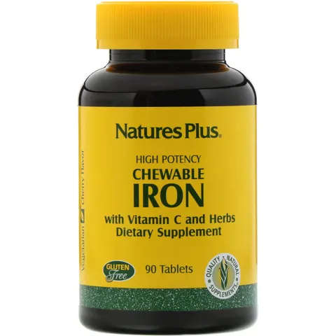 Nature's Plus, Chewable Iron, Cherry Flavor, 90 Tablets – image 2