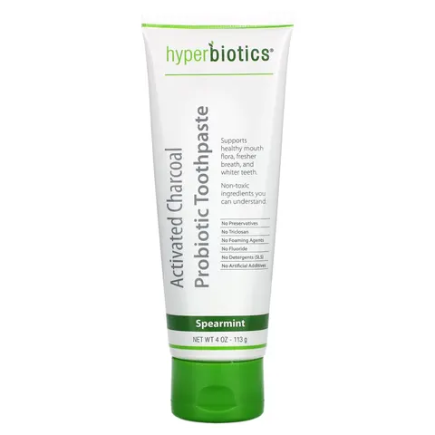 Hyperbiotics, Activated Charcoal Probiotic Toothpaste, Spearmint, 4 oz (113 g) – image 2