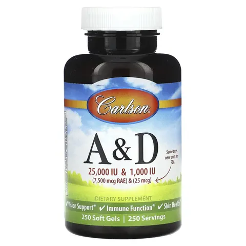 Carlson, Vitamin A & D, 250 Soft Gels – image 2