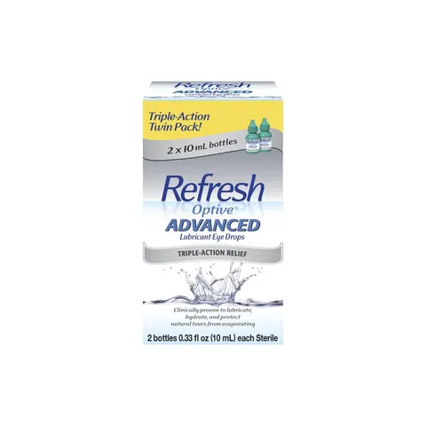 Refresh Optive Lubricant Eye Drops Advanced, 0.33 fl. Oz. bottles 2 Pk – image 2