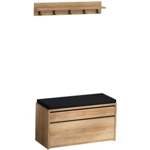 Ensemble banc meuble à chaussures avec étagère Boby – image 3