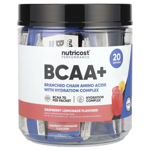 Nutricost, Performance, BCAA+, Raspberry Lemonade, 20 Packets, 0.5 oz (14 g) Each – image 3