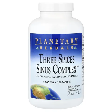 Planetary Herbals, Three Spices Sinus Complex, 180 Tablets – image 3