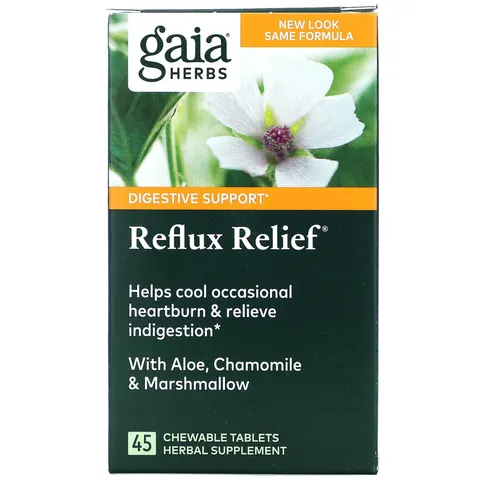 Gaia Herbs, Reflux Relief, 45 Chewable Tablets – image 2