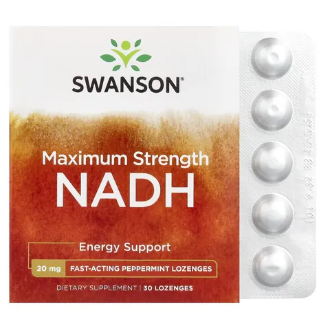 Swanson, Maximum Strength NADH, Peppermint, 20 mg, 30 Lozenges – image 3