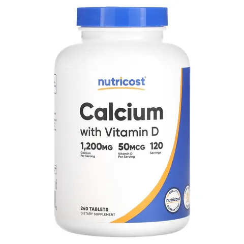 Nutricost, Calcium with Vitamin D, 240 Tablets – image 3