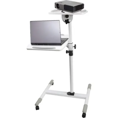 ProperAV Mobile Desk Workstation & Projector Stand - White – image 3